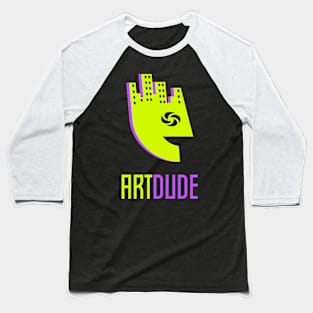 YourArtDude Logo In Yellow And Purple Baseball T-Shirt